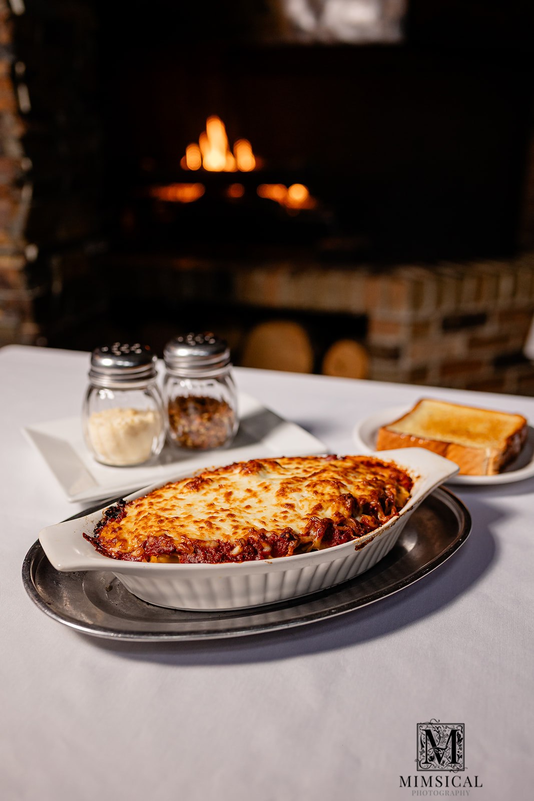 Lasagna by the Fireplace
